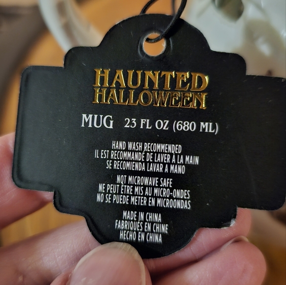 Set Of 2 Large Halloween Themed Ceramic Mugs - Cat And Pumpkin - Picture 9 of 9